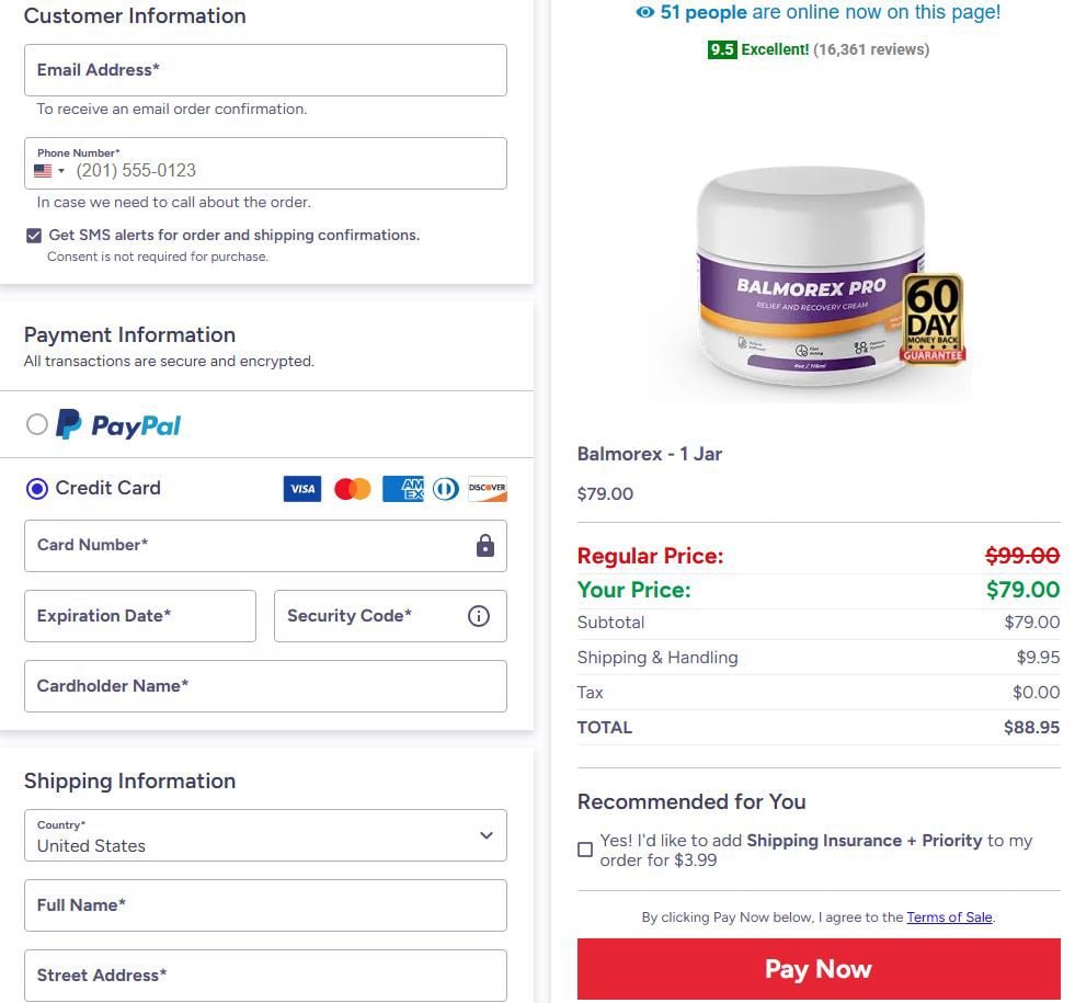 Balmorex Pro official pricing 2026 — 1 jar 3 jar 6 jar options with money back guarantee